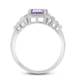 Silberring mit Rose De France Amethyst und weißem Topas