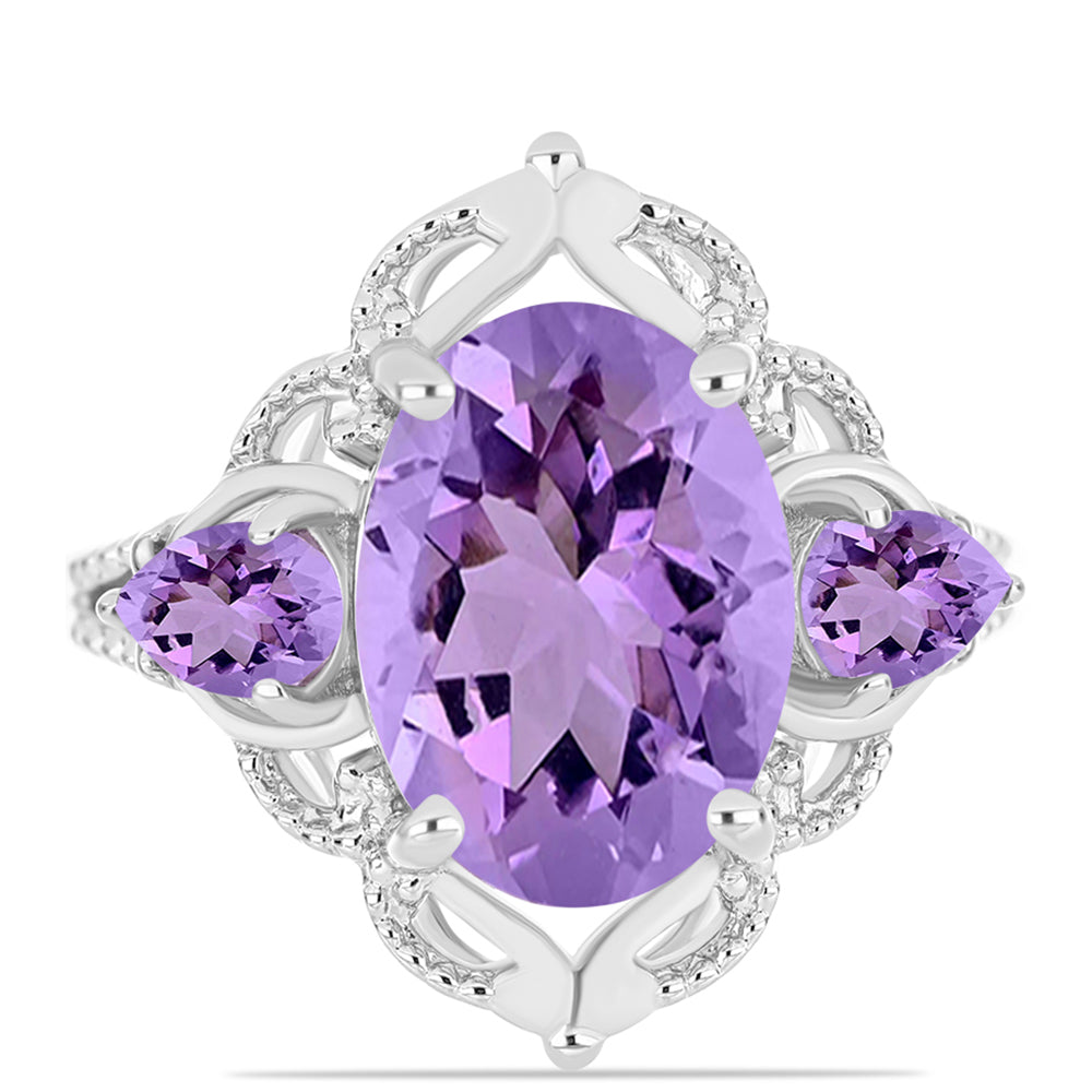 Silberring mit Rose De France Amethyst 1 