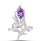 Silberring mit Rose De France Amethyst und weißem Topas
