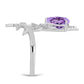 Silberring mit Rose De France Amethyst und weißem Topas