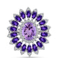 Silberring mit Rose De France Amethyst und Amethyst aus Artigas