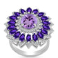 Silberring mit Rose De France Amethyst und Amethyst aus Artigas