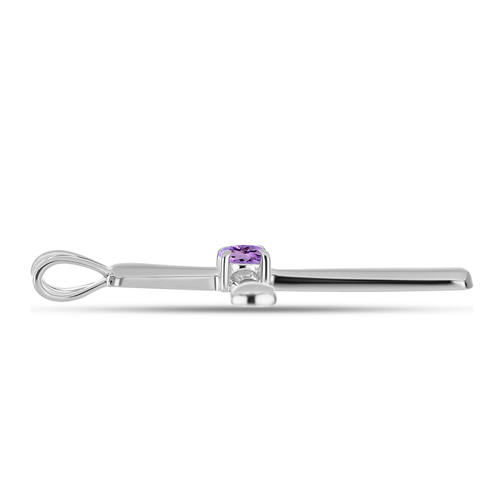 Silberanhänger mit Rose De France Amethyst 2 