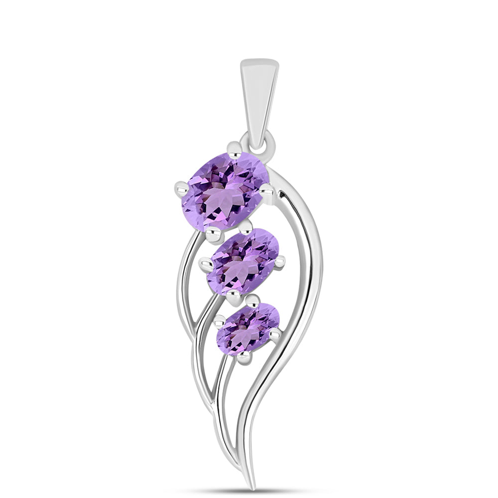 Silberanhänger mit Rose De France Amethyst 1 