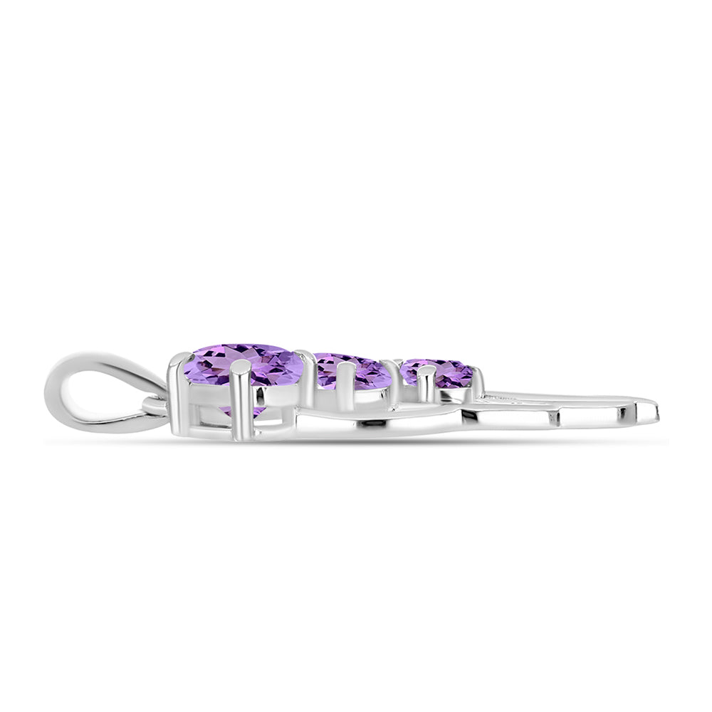 Silberanhänger mit Rose De France Amethyst 2 