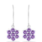Silberohrringe mit Rose De France Amethyst