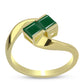 Goldplattierter Silberring mit grünem Achat