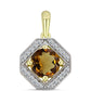 Goldplattierter Silberanhänger mit Cognac-Quarz und weißem Topas