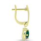 Goldplattierte Silberohrringe mit grünem Achat und weißem Topas