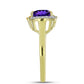 Goldplattierter Silberring mit marokkanischem Amethyst und Zitrin aus dem Ural