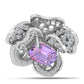 Silberring mit Rose De France Amethyst und weißem Topas