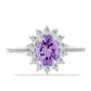 Silberring mit Rose De France Amethyst und weißem Topas