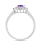 Silberring mit Rose De France Amethyst und weißem Topas
