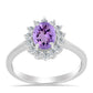 Silberring mit Rose De France Amethyst und weißem Topas
