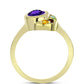 Goldplattierter Silberring mit marokkanischem Amethyst und Zitrin aus dem Ural