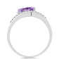 Silberring mit Rose De France Amethyst und weißem Topas