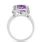 Silberring mit Rose De France Amethyst und weißem Topas
