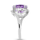 Silberring mit Rose De France Amethyst und weißem Topas