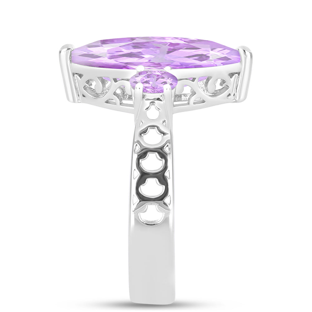 Silberring mit Rose De France Amethyst
