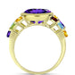 Goldplattierter Silberring mit marokkanischem Amethyst und Amethyst aus Artigas