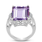 Silberring mit Rose De France Amethyst und weißem Topas