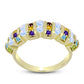 Goldplattierter Silberring mit Regenbogenmondstein und marokkanischem Amethyst