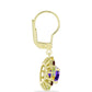 Goldplattierte Silberohrringe mit marokkanischem Amethyst und Zitrin aus dem Ural