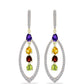 Goldplattierte Silberohrringe mit marokkanischem Amethyst und Zitrin aus dem Ural