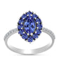 Silberring mit Tansanit - Klasse AAA und weißem Diamant