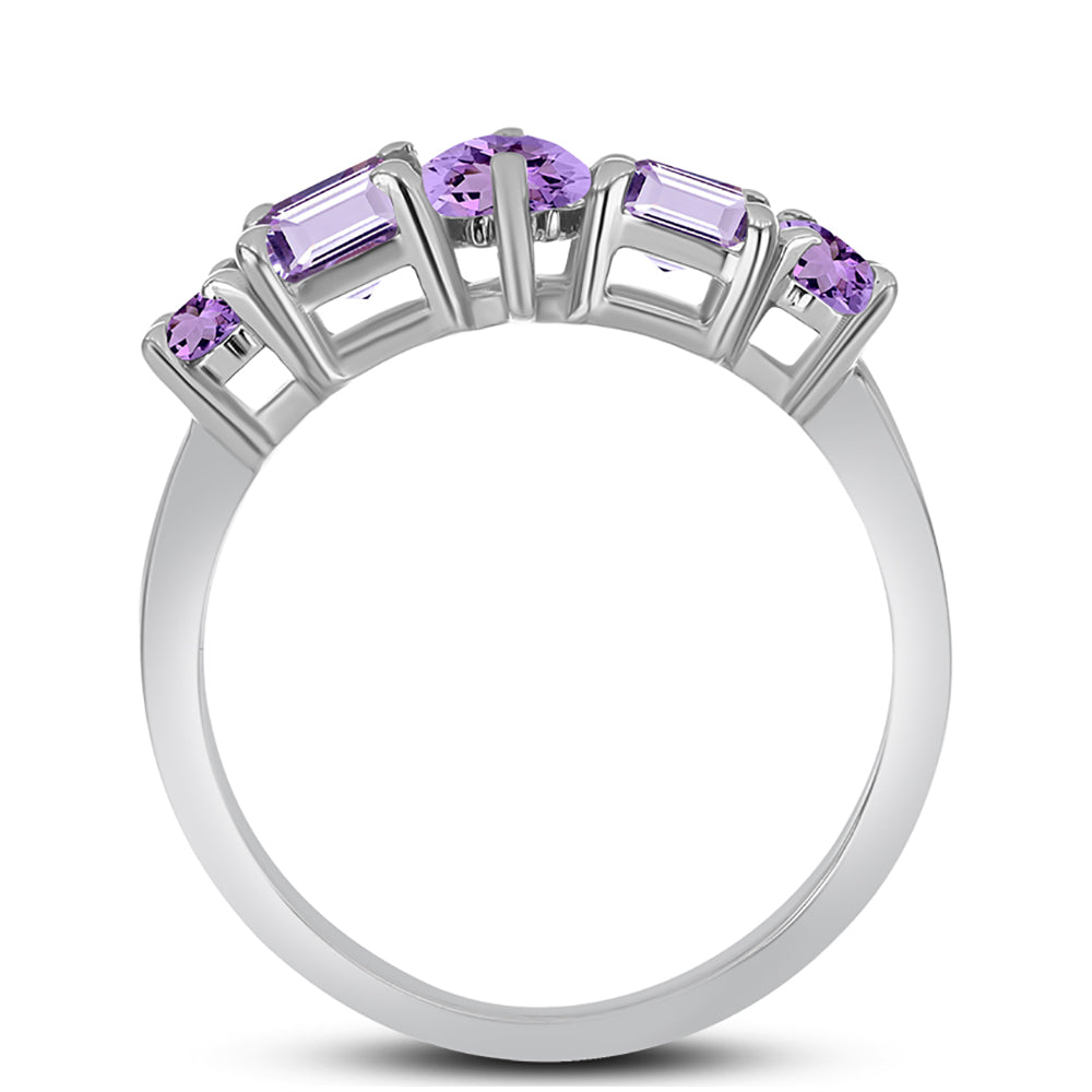 Silberring mit Rose De France Amethyst 2 