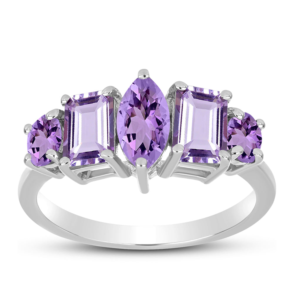 Silberring mit Rose De France Amethyst 3 