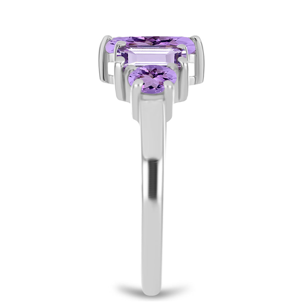 Silberring mit Rose De France Amethyst