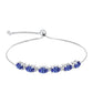 Silberarmband mit Tansanit - Klasse AAA und weißem Diamant