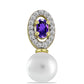 Goldplattierter Silberanhänger mit weißer Süßwasserperle und marokkanischem Amethyst
