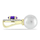 Goldplattierter Silberanhänger mit weißer Süßwasserperle und marokkanischem Amethyst