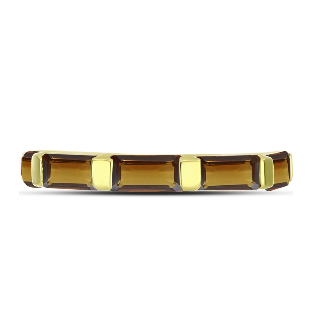 Goldplattierter Silberring mit Cognac-Quarz 2 