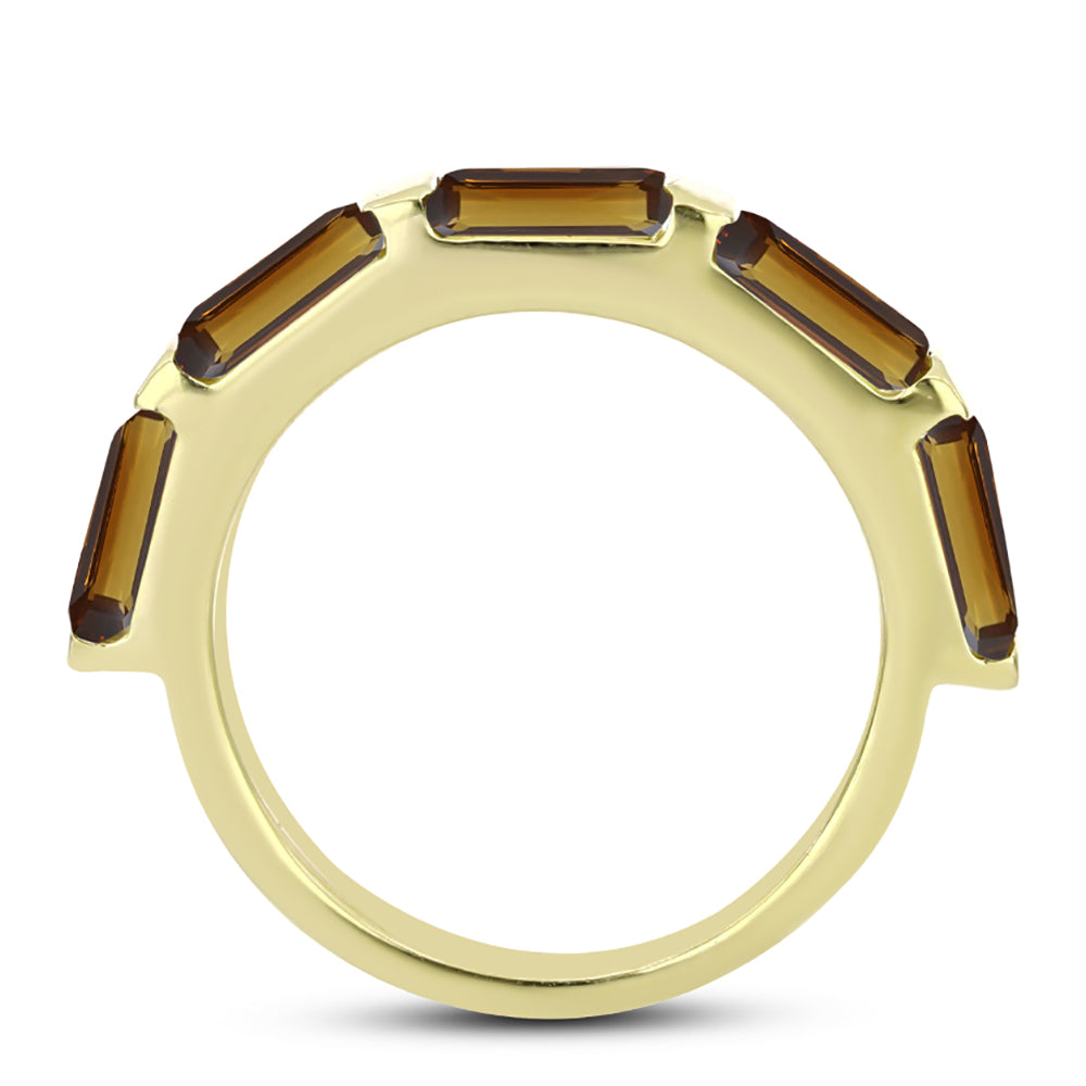 Goldplattierter Silberring mit Cognac-Quarz 3 