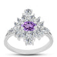 Silberring mit Rose De France Amethyst und weißem Topas