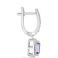 Silberohrringe mit Rose De France Amethyst und weißem Topas