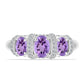 Silberring mit Rose De France Amethyst und weißem Topas