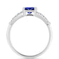 Silberring mit Tansanit - Klasse AAA und weißem Diamant