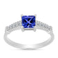 Silberring mit Tansanit - Klasse AAA und weißem Diamant