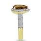 Goldplattierter Silberring mit Cognac-Quarz und weißem Topas