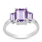 Silberring mit Rose De France Amethyst und weißem Topas