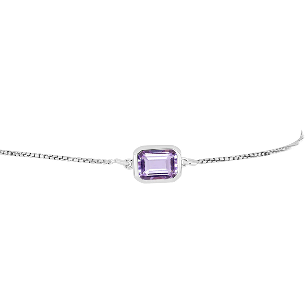 Silberarmband mit Rose De France Amethyst 2 