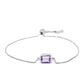 Silberarmband mit Rose De France Amethyst