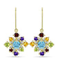 Goldplattierte Silberohrringe mit marokkanischem Amethyst und Zitrin aus dem Ural