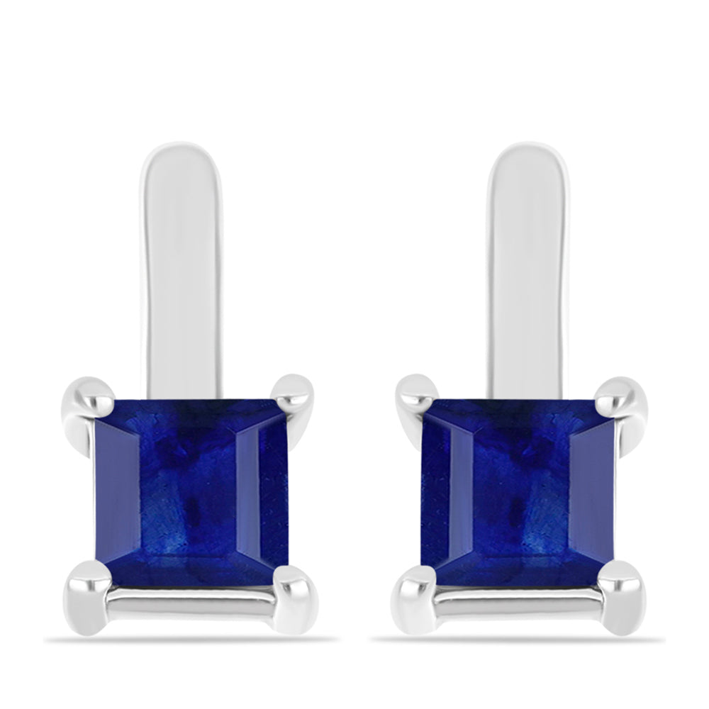 Silberohrringe mit australischem blauem Saphir 1 