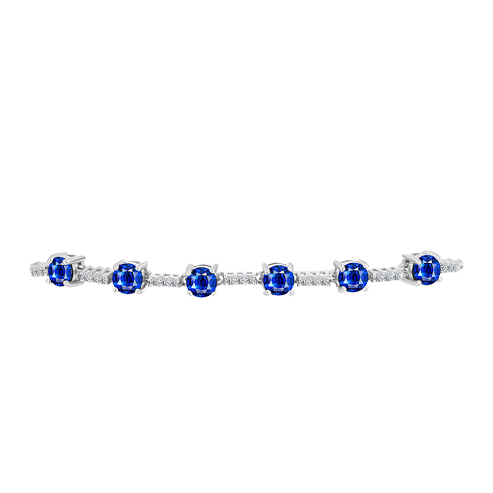 Silberarmband mit australischem blauem Saphir und weißem Topas 2 