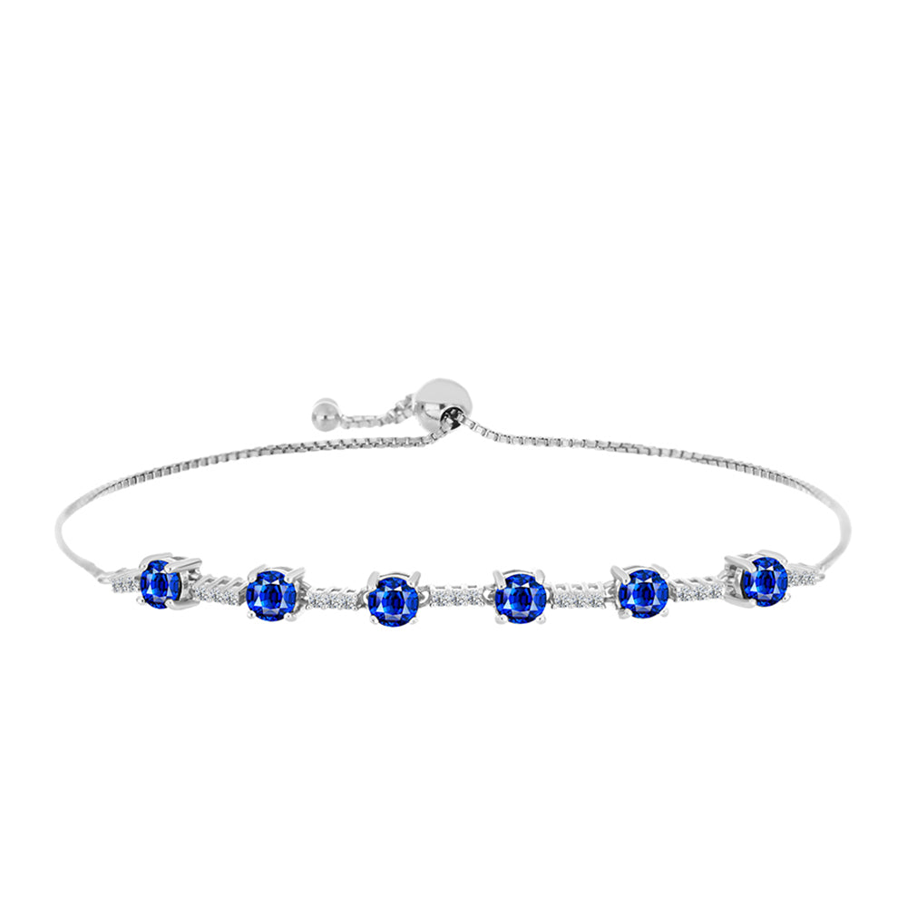 Silberarmband mit australischem blauem Saphir und weißem Topas 1 